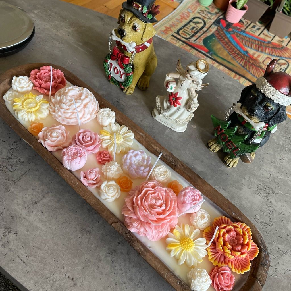 Decorative Vintage Wooden Candles