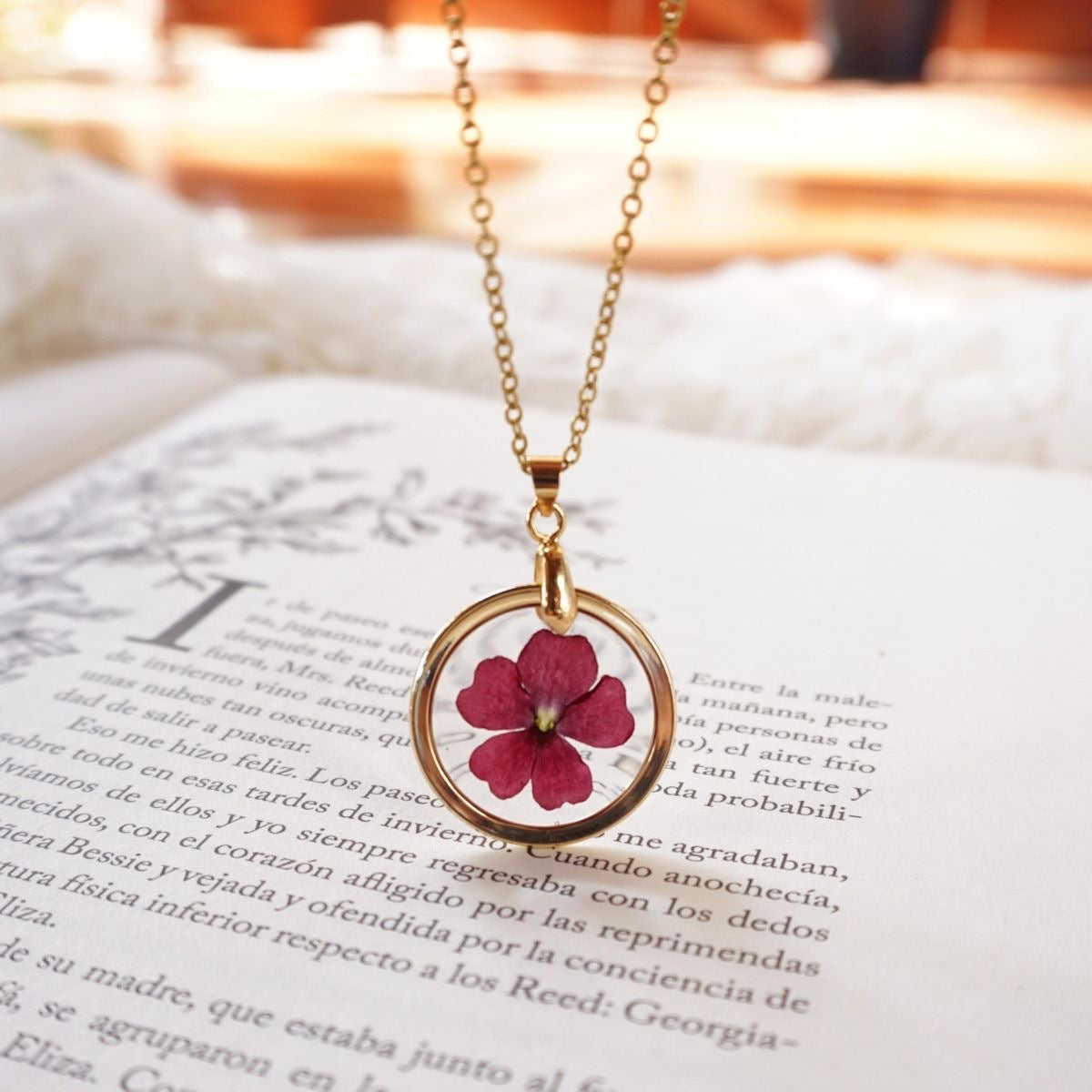 Pendants with Real Pressed Flowers