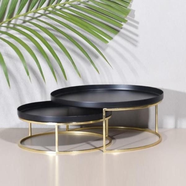 Cake Stand with Metal Accent - Set of 2