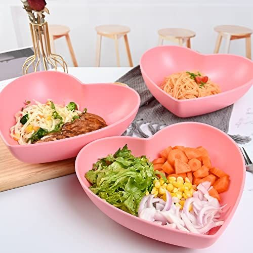 Heart Shape Deep Pasta/Snack/Dinner/Salad/Dessert Bowls with Stand - Set of 10