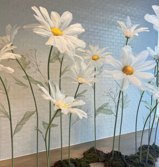Organza Fabric Daisy Flowers (without Stand)