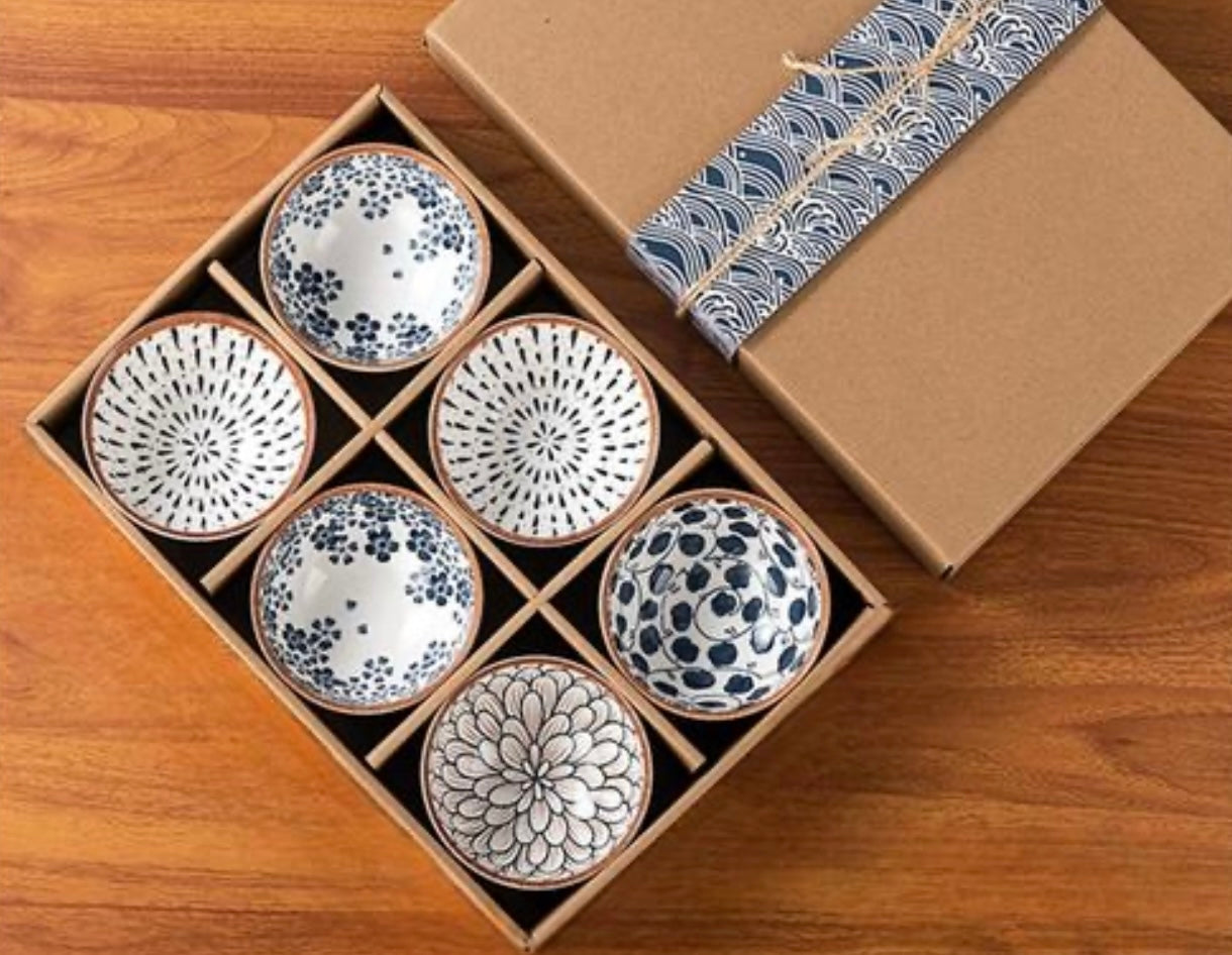 Abstract Print Ceramic Bowls Set