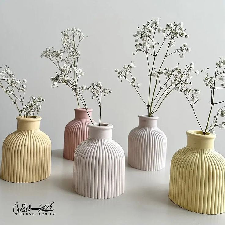 Elegant Ribbed Vases