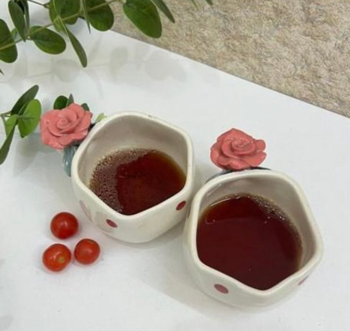 Aesthetic 3D Rose & Polka Dots Mug