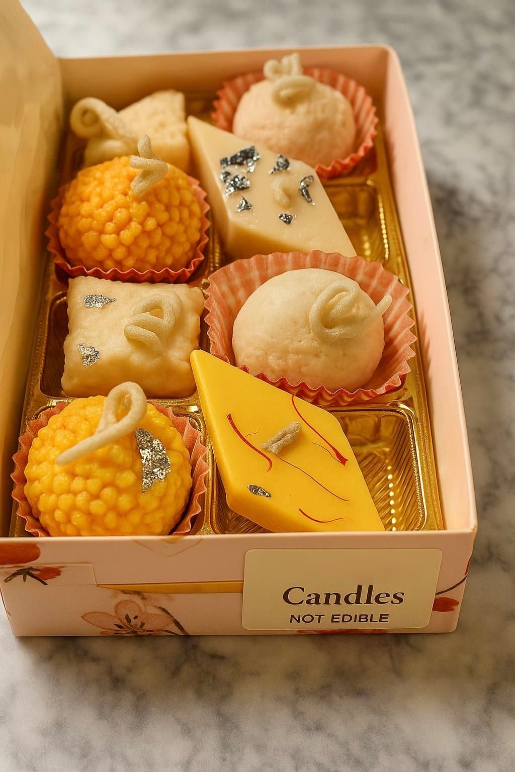 Indian Sweets/Mithai Candles Box for Diwali - Make your own Combo
