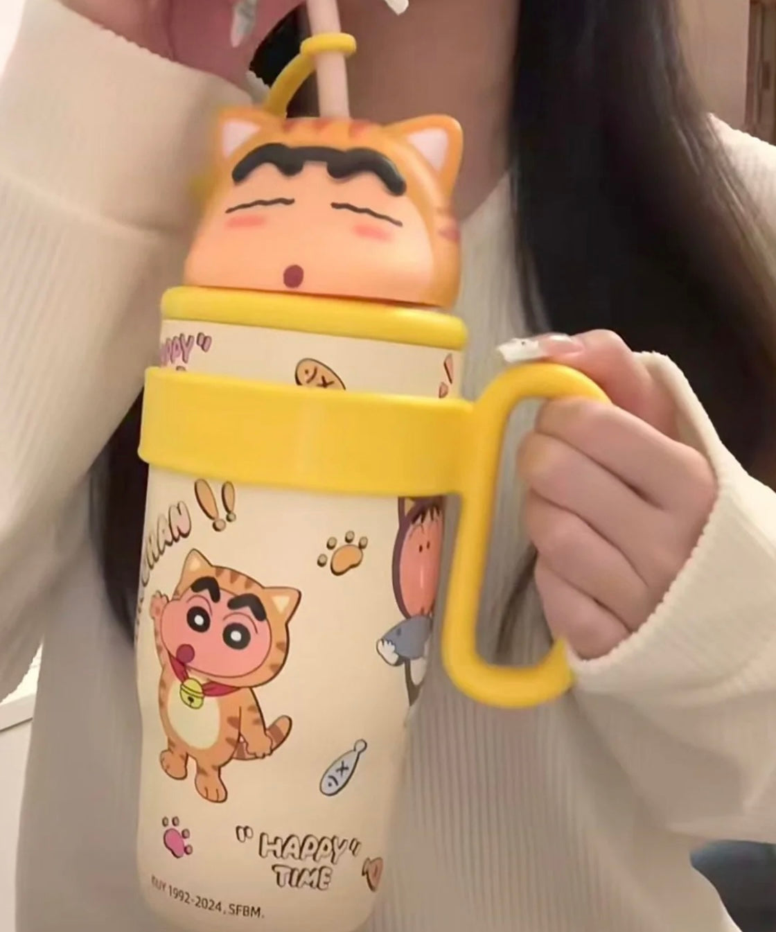 Limited Edition Shinchan Cartoon Insulated Sipper/Tumbler - 800 ml