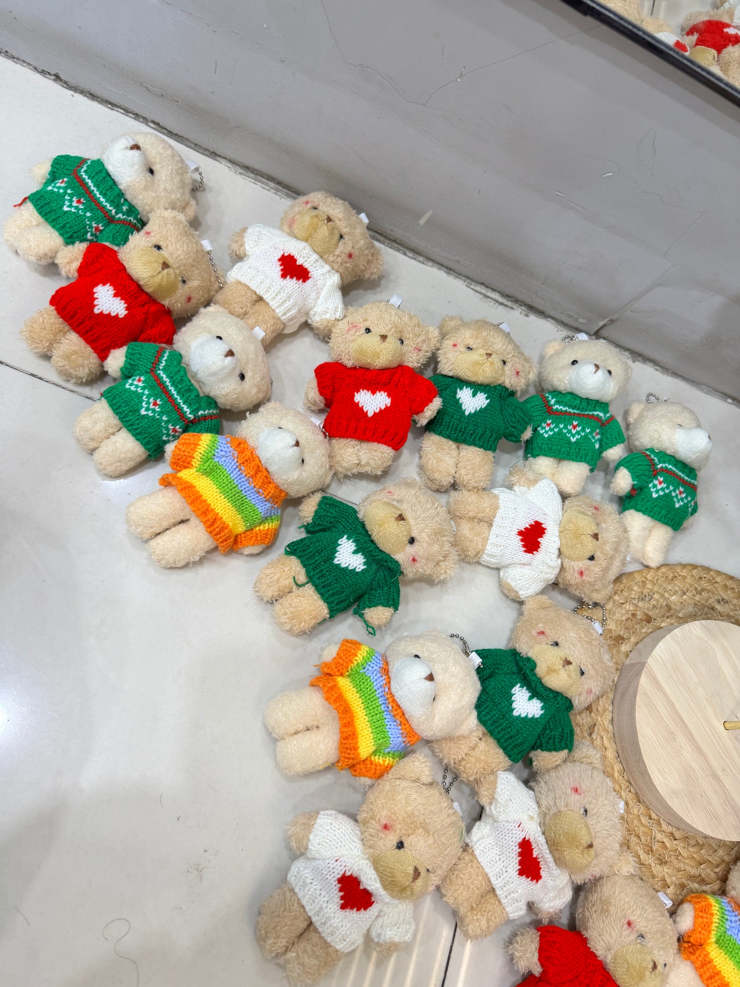 Premium Exclusive Cute Teddybear Keychain with Sweater Outfit / Teddybear Bag Charm