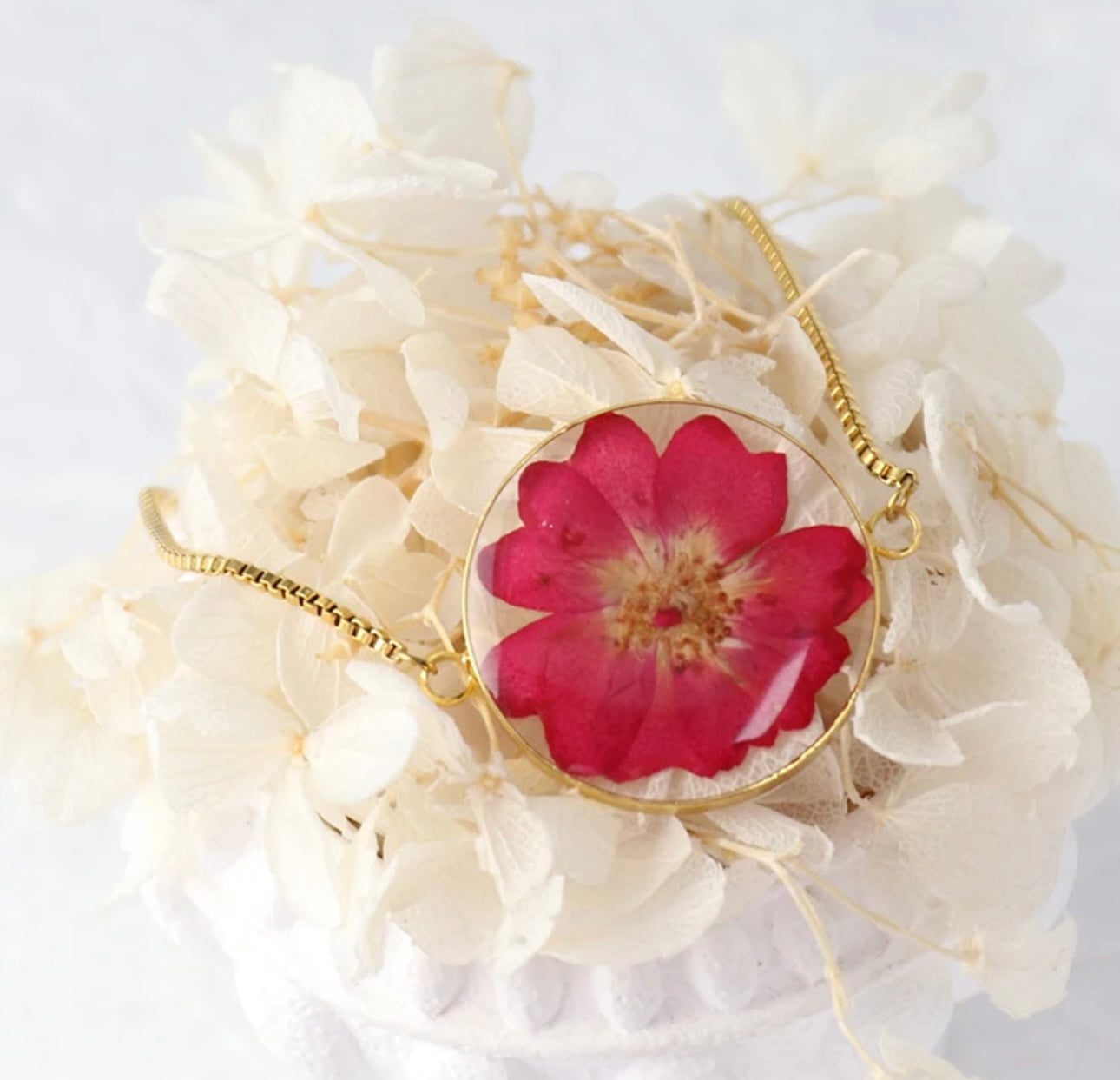 Bracelets with Real Pressed Flowers