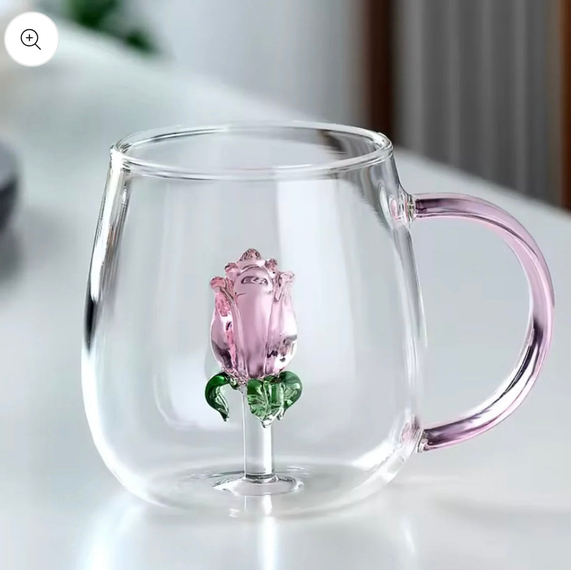 Aesthetic 3D Crystal Rose Inside Mug