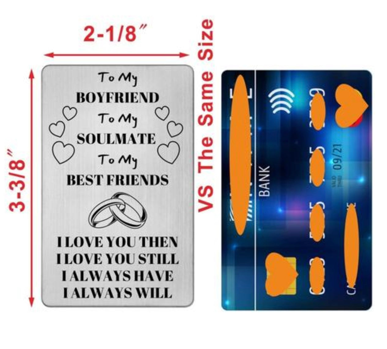 Customised Metal Love Card for Wallets