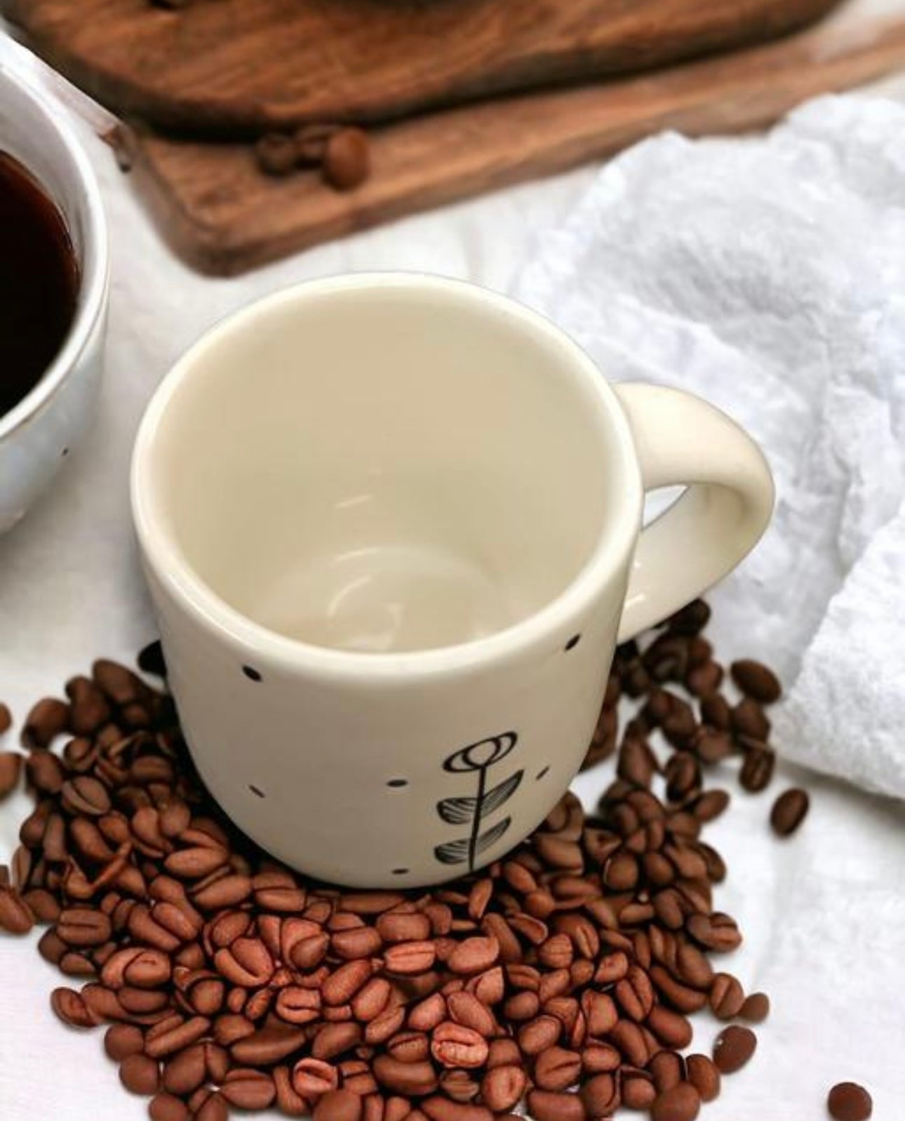 Ceramic Leaf Flower Mug