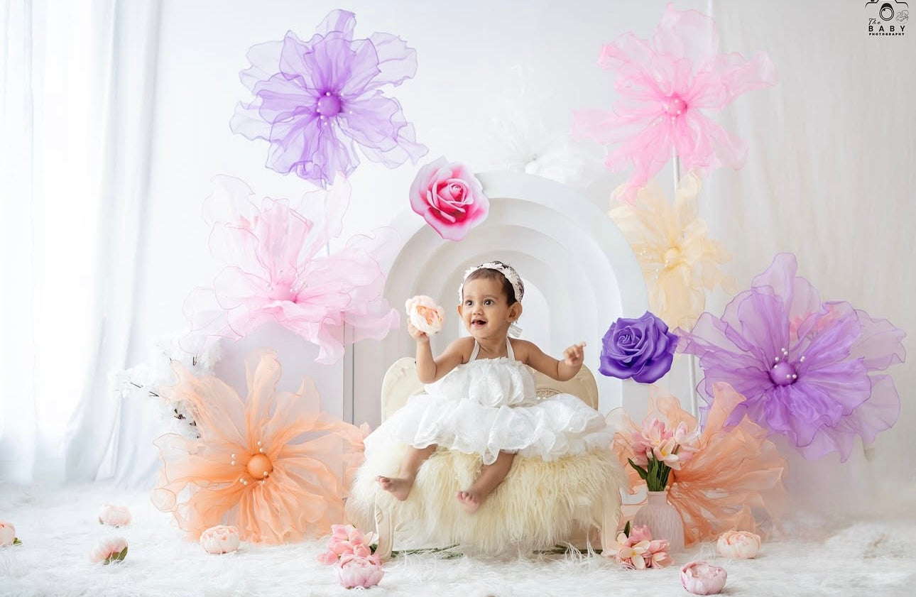 Organza Fabric Flowers (without Stand)