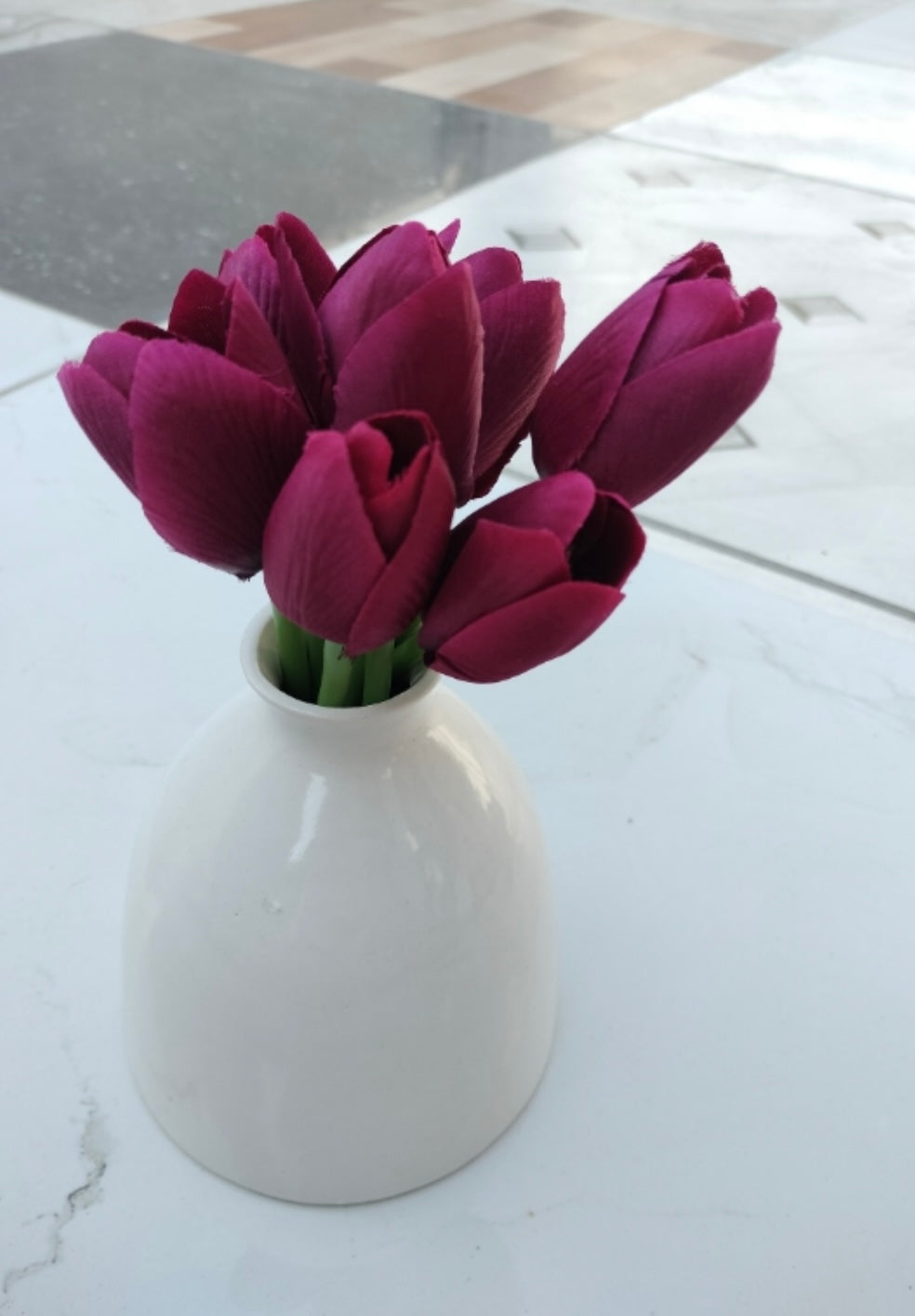 Artificial Wine/Purple Tulip Bunch