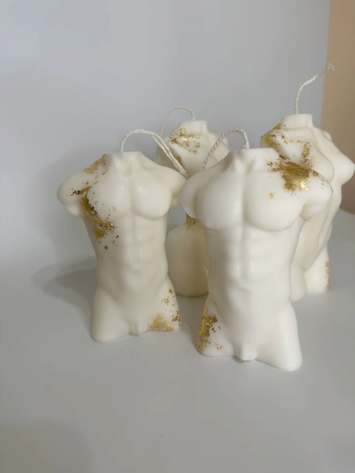 Gold Embellished Man & Woman Candles - Set of 2