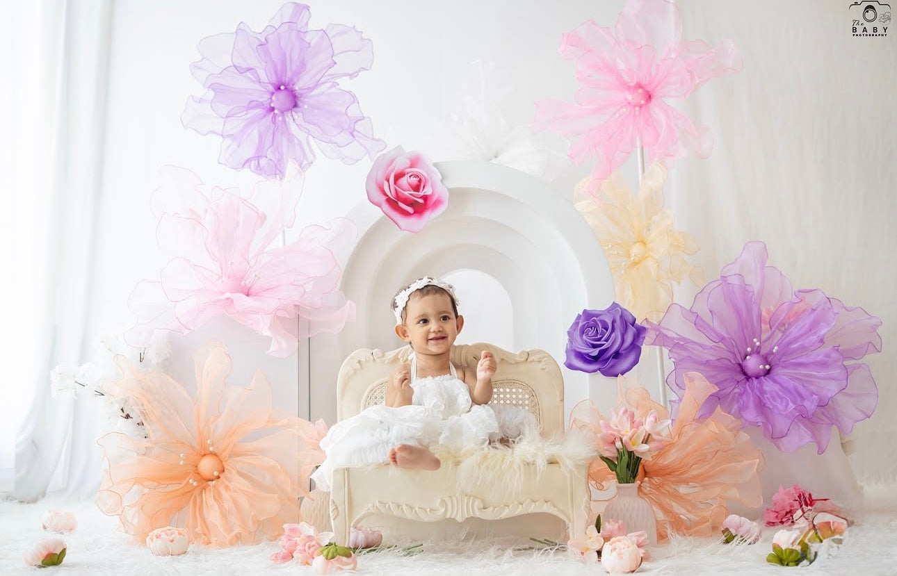 Organza Fabric Flowers (without Stand)
