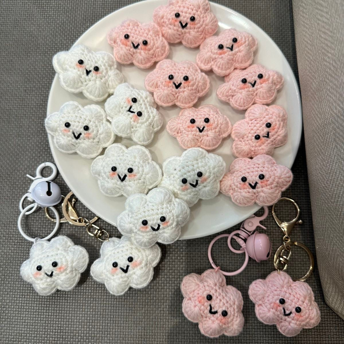 Adorable Cloud Crochet Keychain