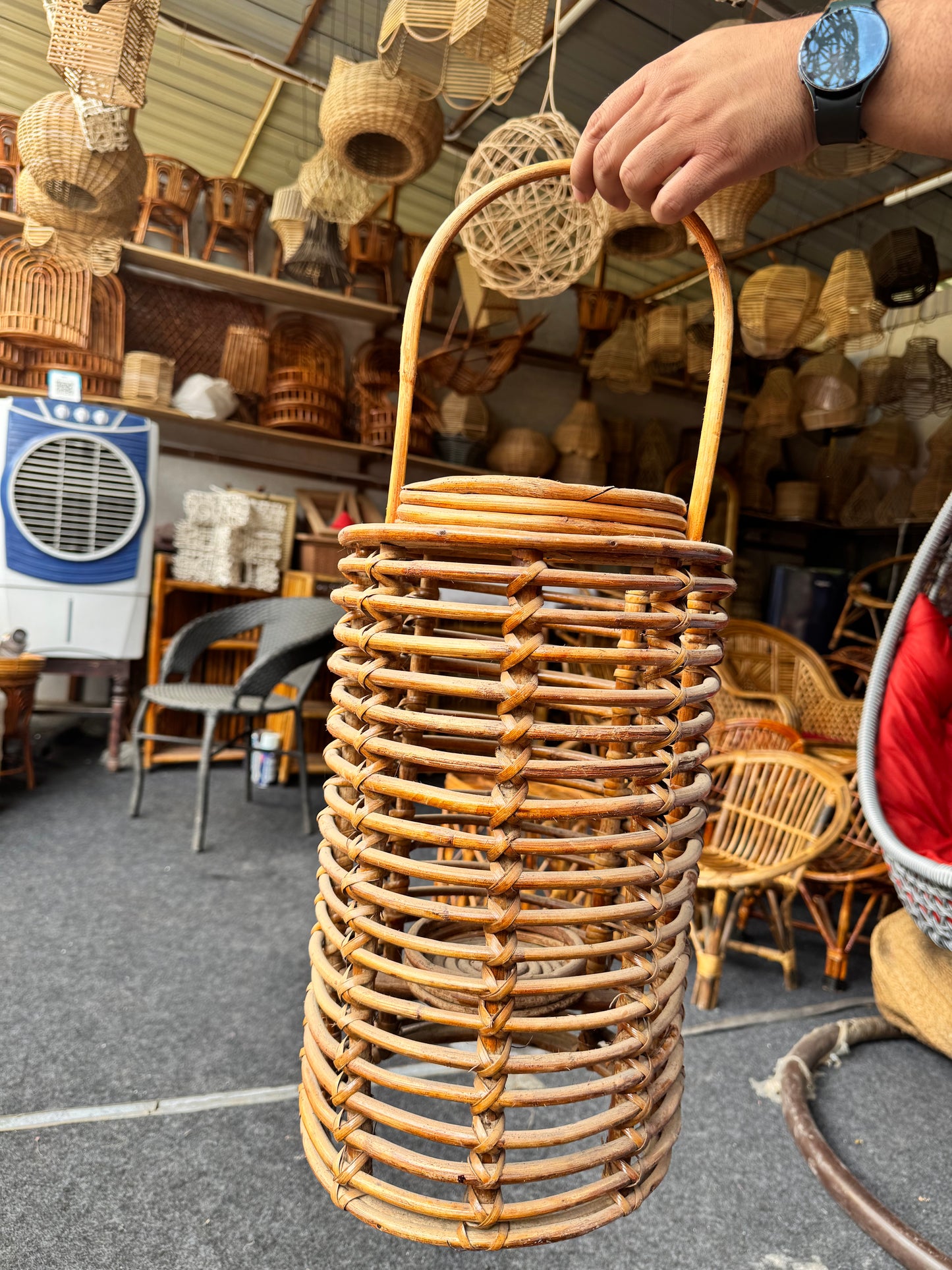 Natural Rattan Statement Lantern - Large