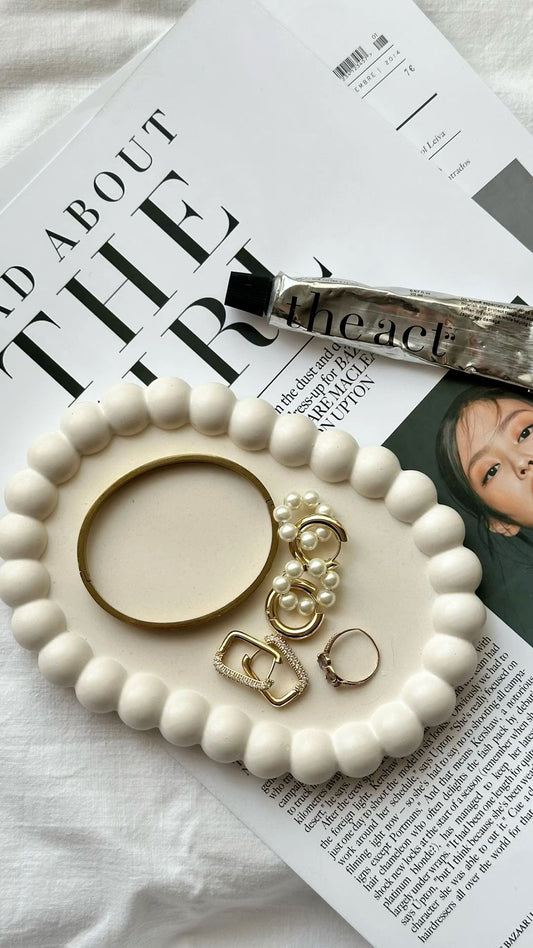 Decorative Multipurpose Oval Bubble Trinket/Jewelry Tray/Dish