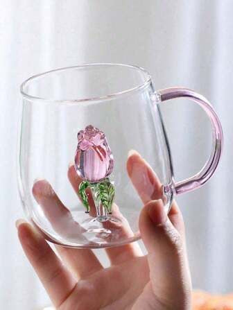 Aesthetic 3D Crystal Rose Inside Mug