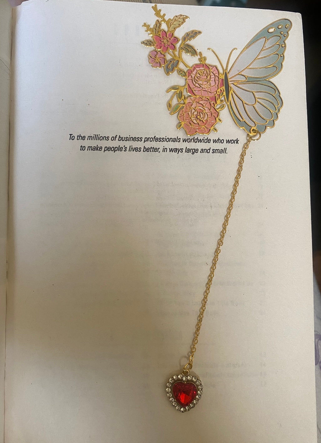 Pretty Gold Metal Butterfly Bookmark