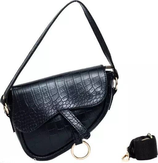 Premium Designer Black Saddle Bag
