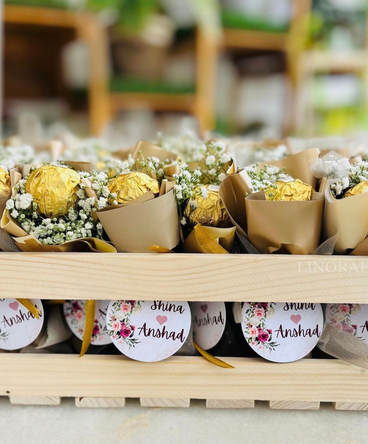 Customised Mini Ferrero Bouquets for Return Gifts