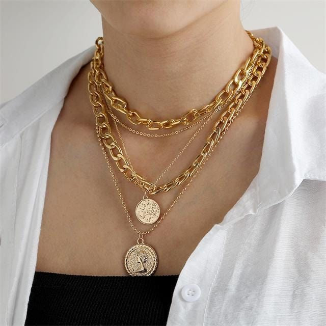 Multi-Layered Chunky Gold Cuban Necklace