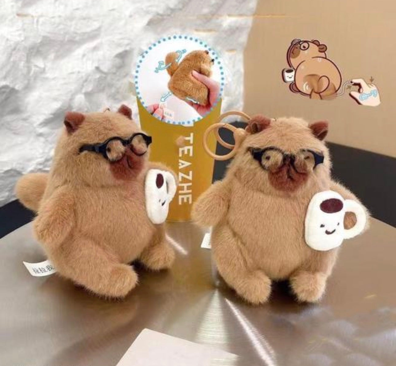 Cute Capybara Bear Cub Series Plushy Keychain/Bag Charm
