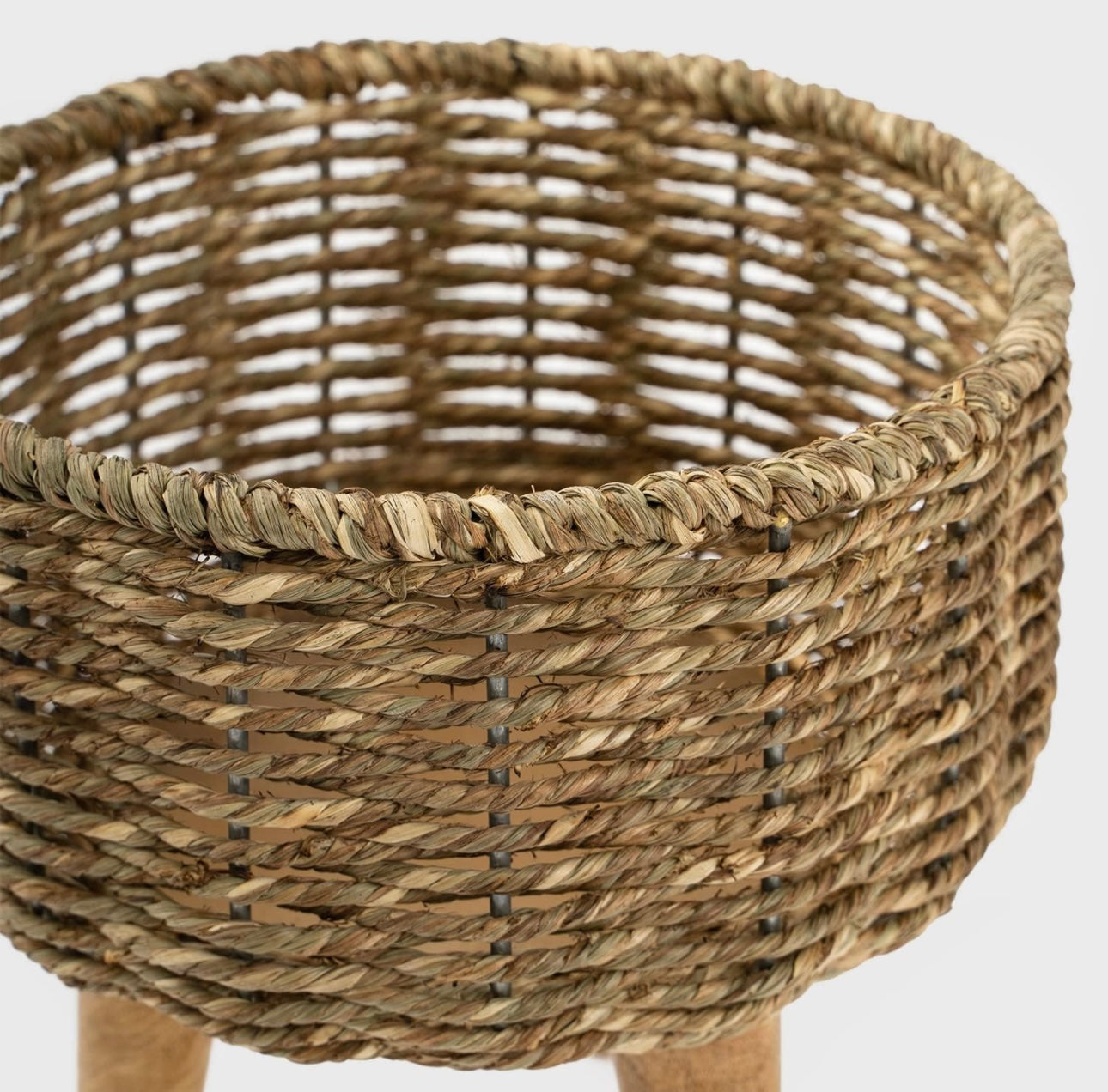 Natural Bamboo Wicker Planters - Set of 3