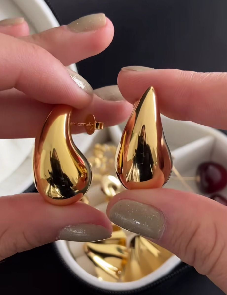 Trendy 18K Gold Plated Teardrop Earrings