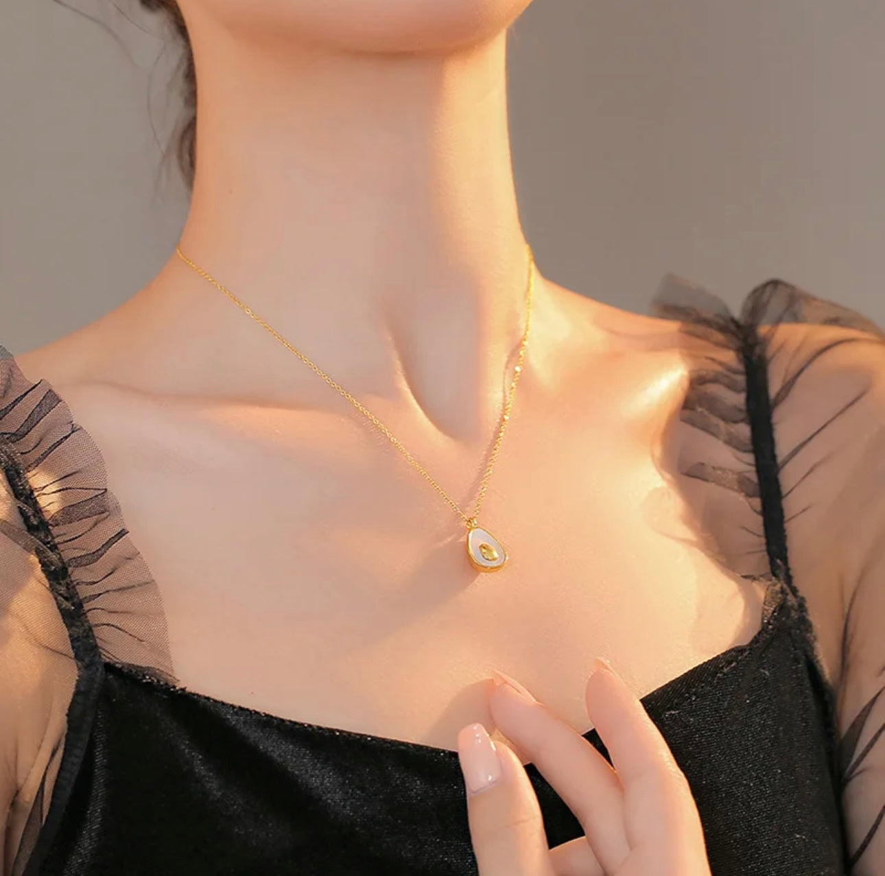 18K Anti-Tarnish Minimalist Avocado Necklace