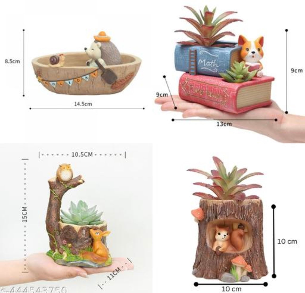 Set of 4 Cute Animals Planters