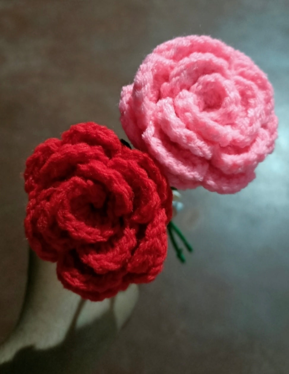 Cute Crochet Rose Flowers - Set of 2