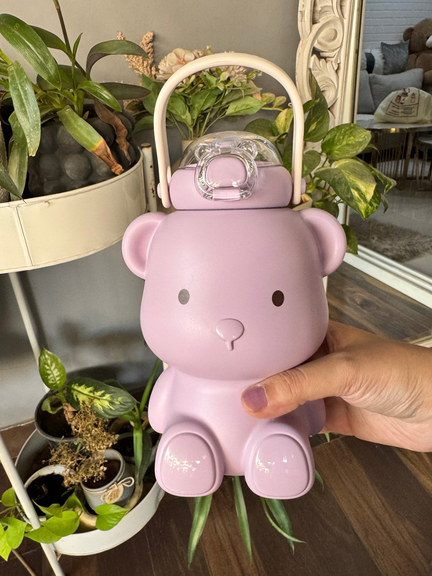 Cute Teddy Bear Stainless Steel Sipper Water Bottle