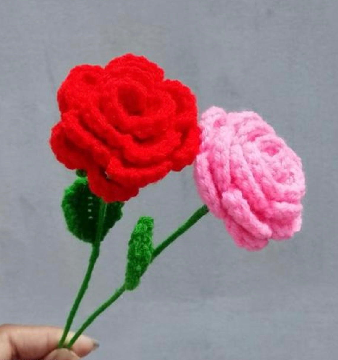 Cute Crochet Rose Flowers - Set of 2