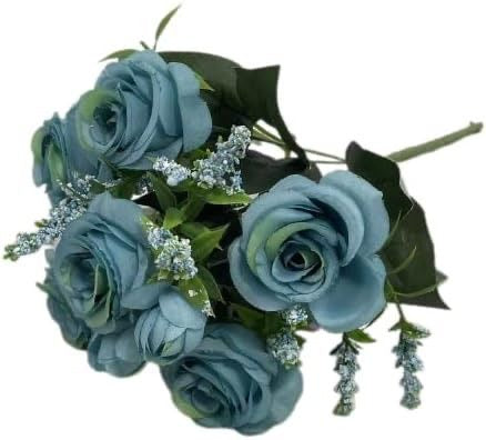 Premium Teal Artificial Peonies & Hydrangeas Flowers Bunch