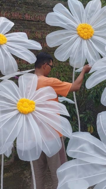 Soft Organza Fabric Daisy Flowers
