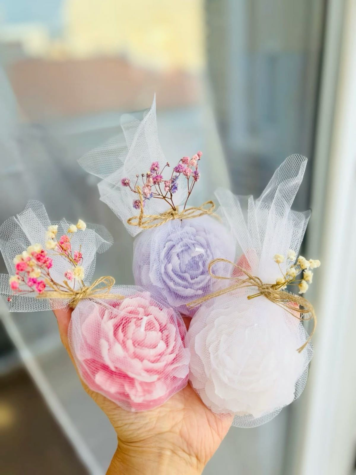 Rose Peony Candles for Return Favors