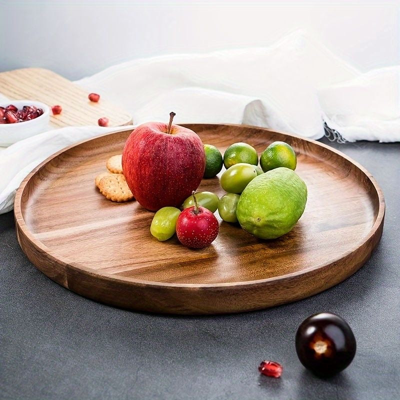 Multipurpose Wooden Round Serving Platter