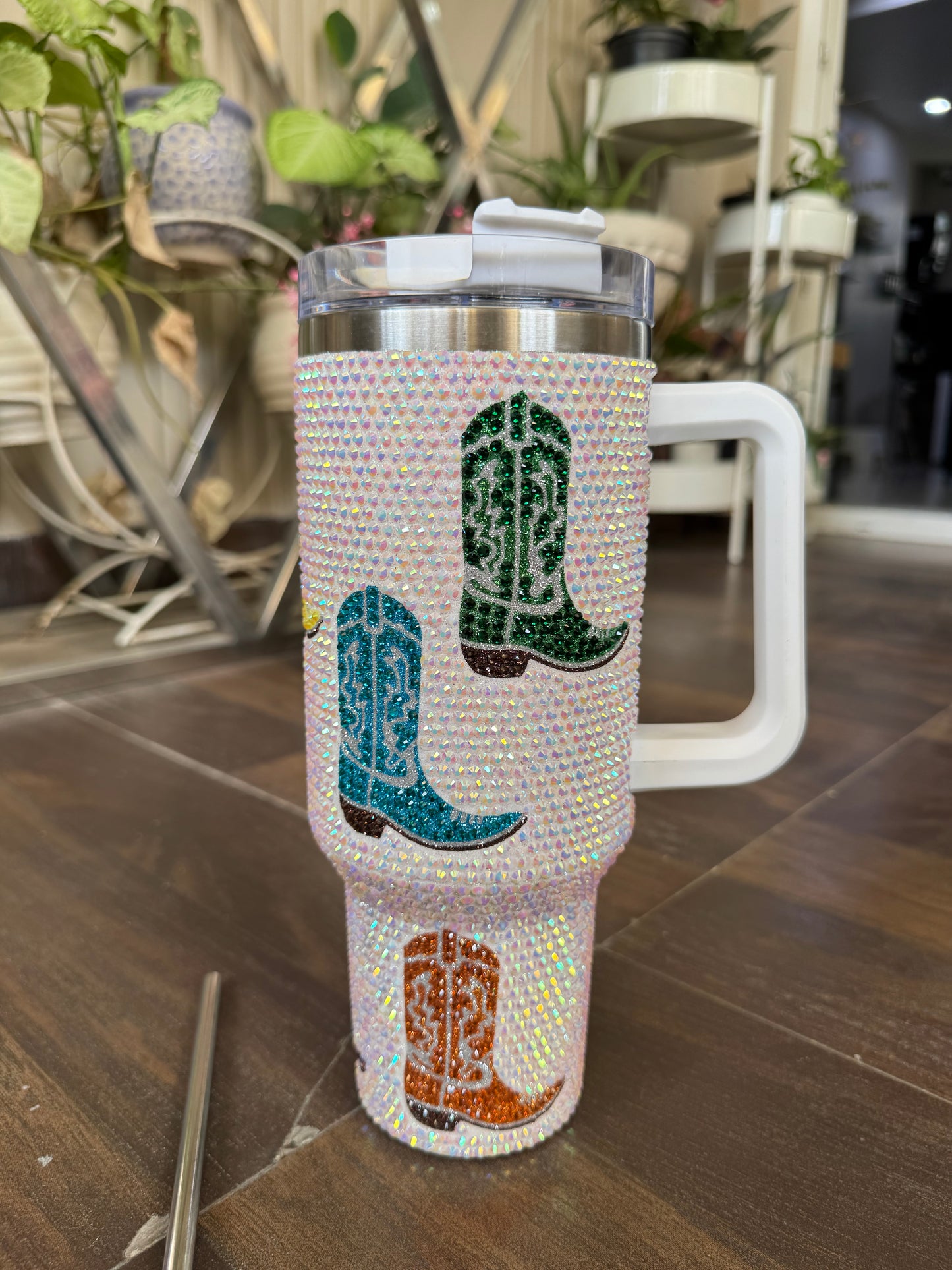 Aesthetic Rhinestones Studded Tumbler