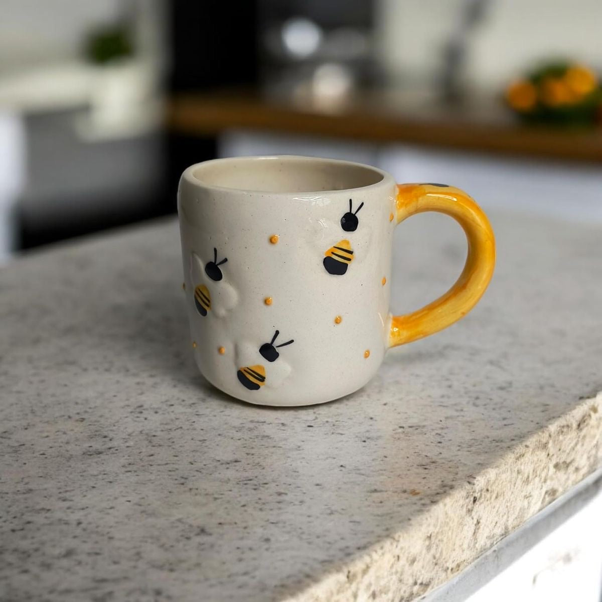 Textured Ceramic Honeybee Mug