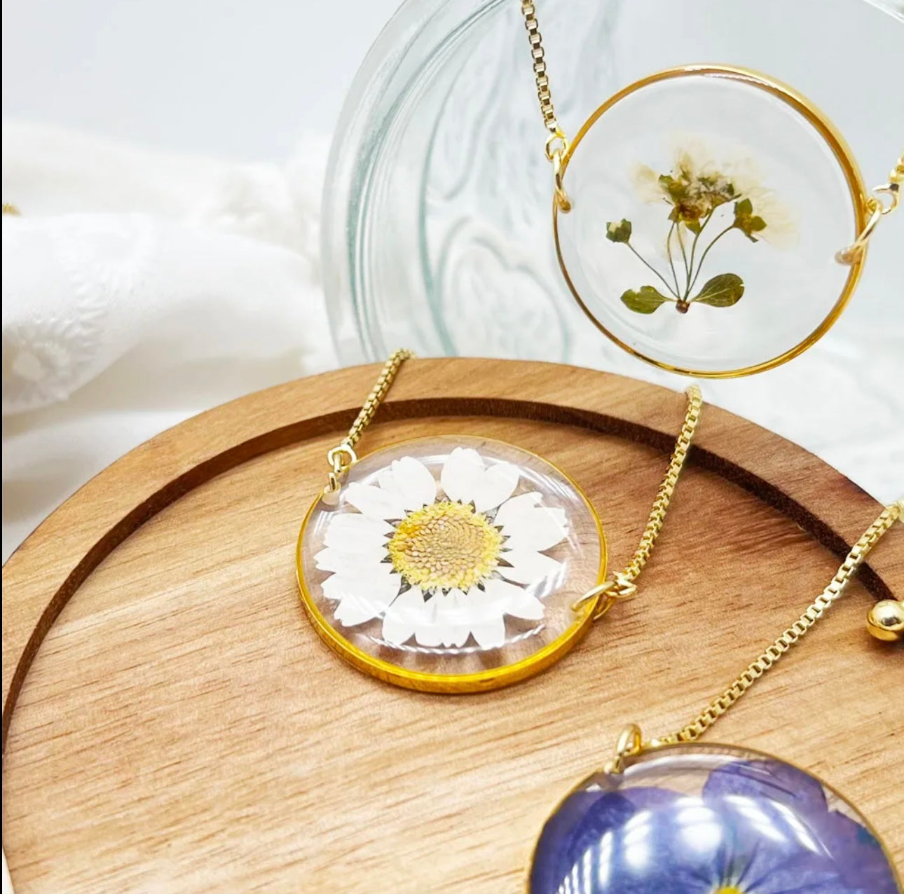 Bracelets with Real Pressed Flowers
