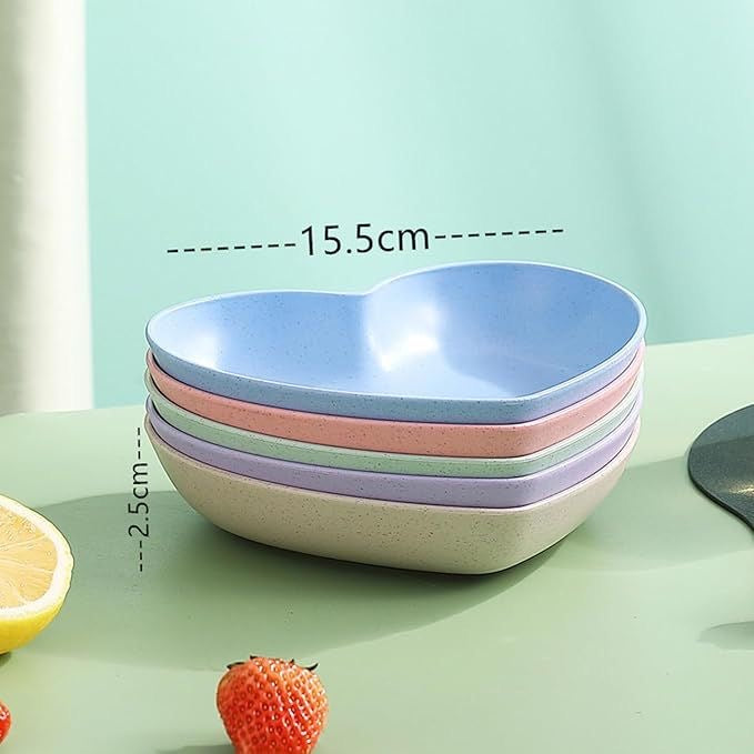 Heart Shape Deep Pasta/Snack/Dinner/Salad/Dessert Bowls with Stand - Set of 10