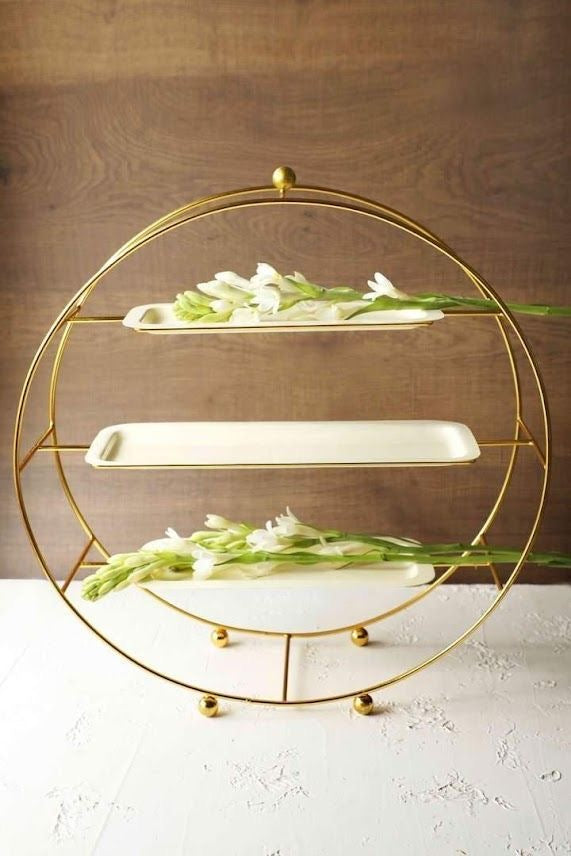 Gold Metal 3-Tier Dessert Stand