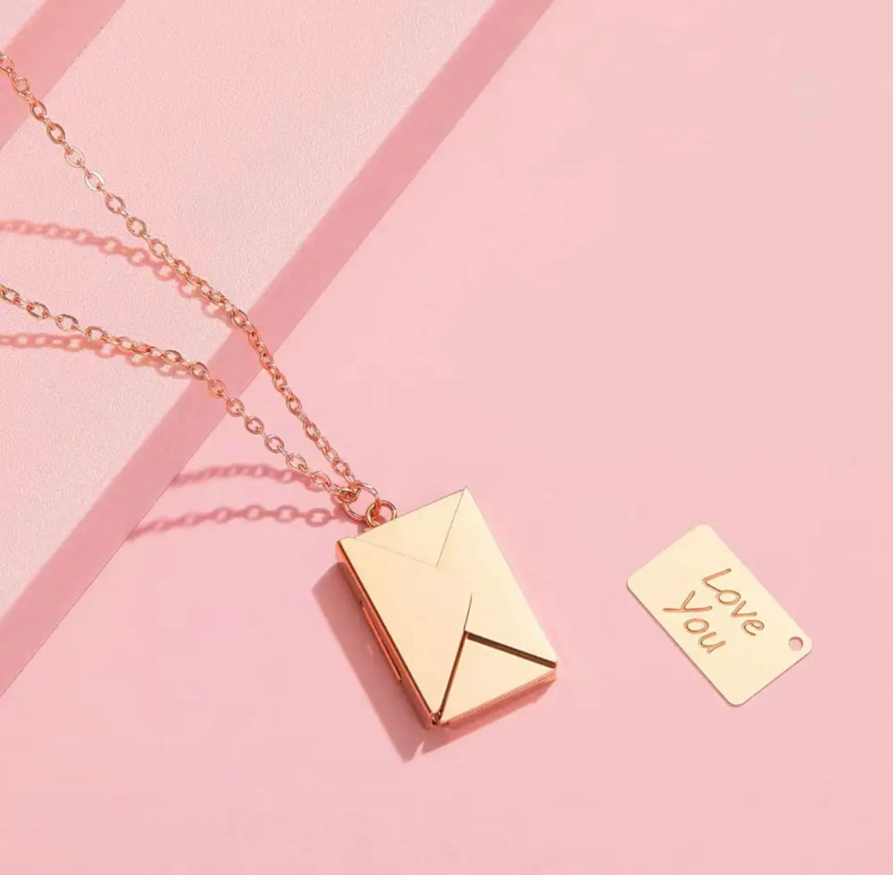 Personalised Envelope Necklace with Customisable Card Inside