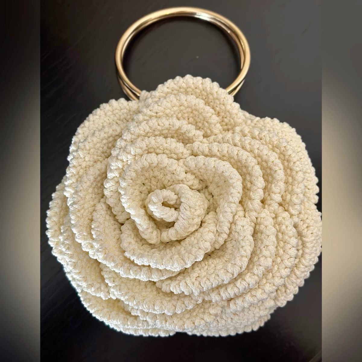 Exquisite Rose Shape Handmade Crochet Bag