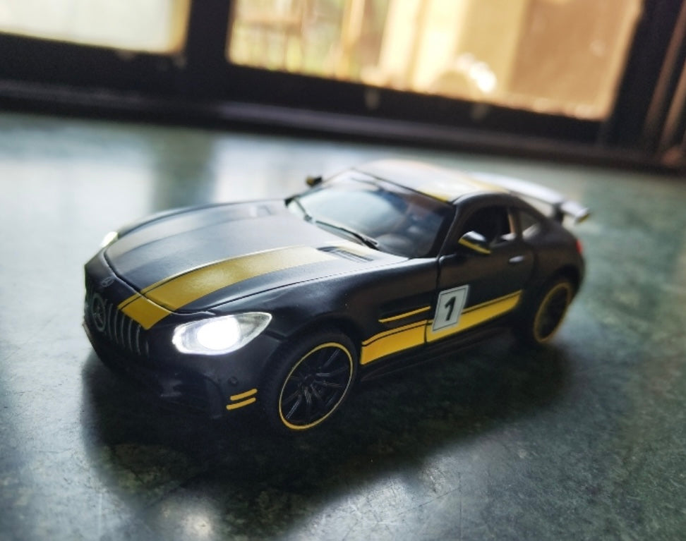 Mercedes Benz AMG GT 1:32 Scale Metal Body with Light and Sound - Open Doors Miniature Premium Toy Car