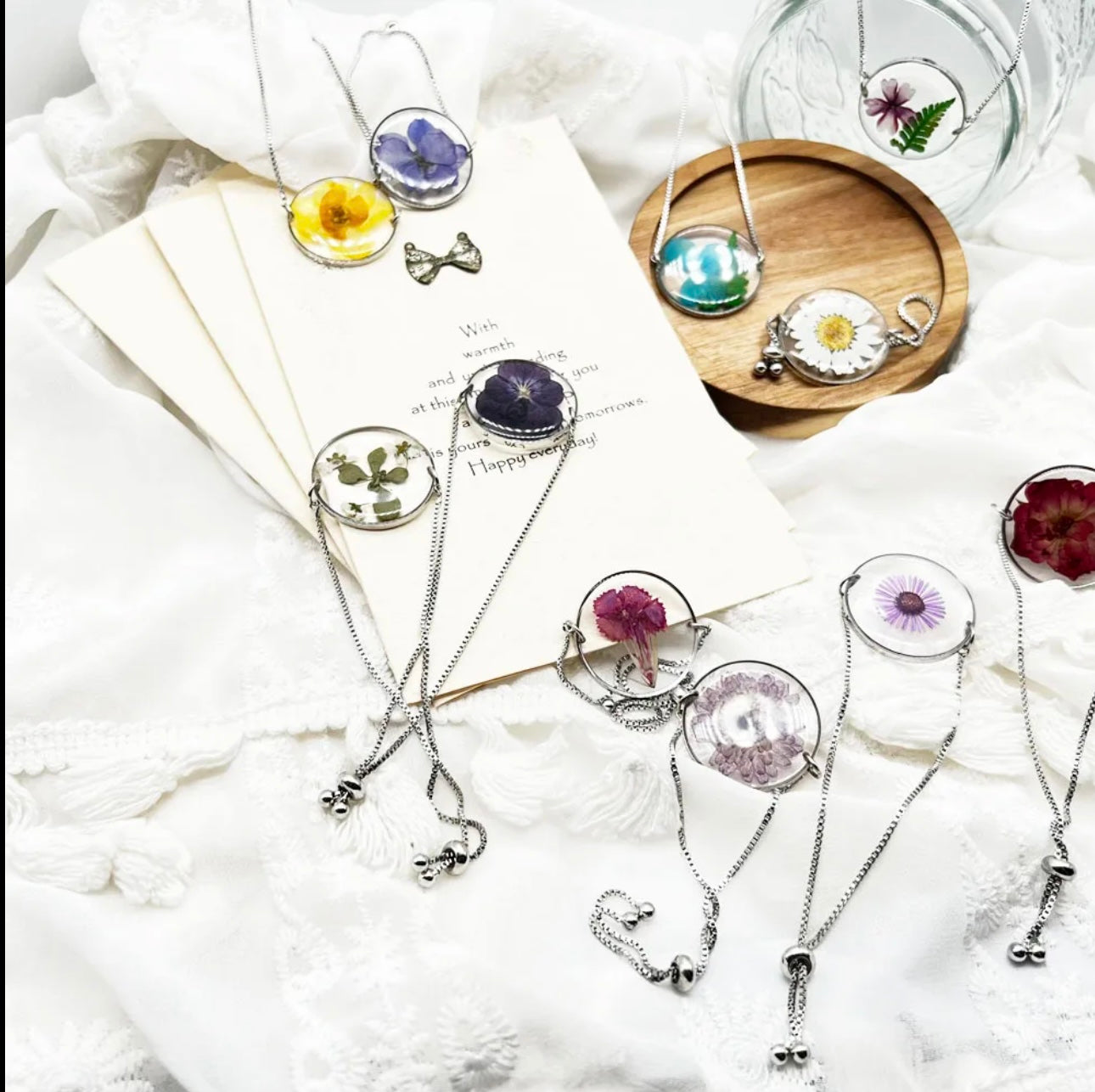 Bracelets with Real Pressed Flowers