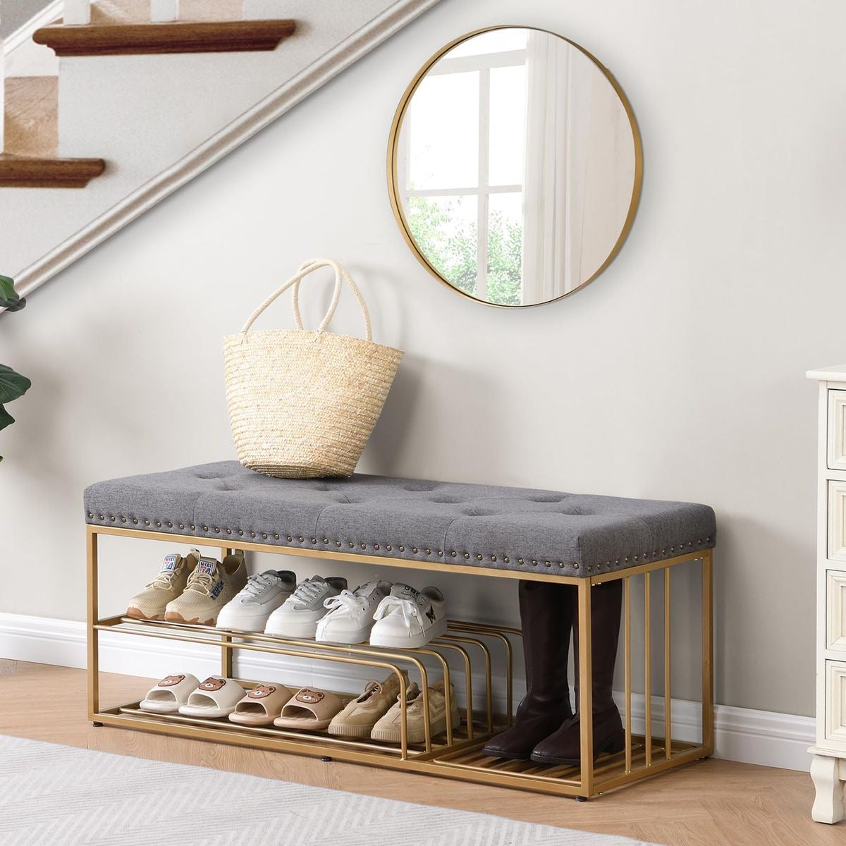 Luxe Velvet Upholstered Storage Bench - Main Image