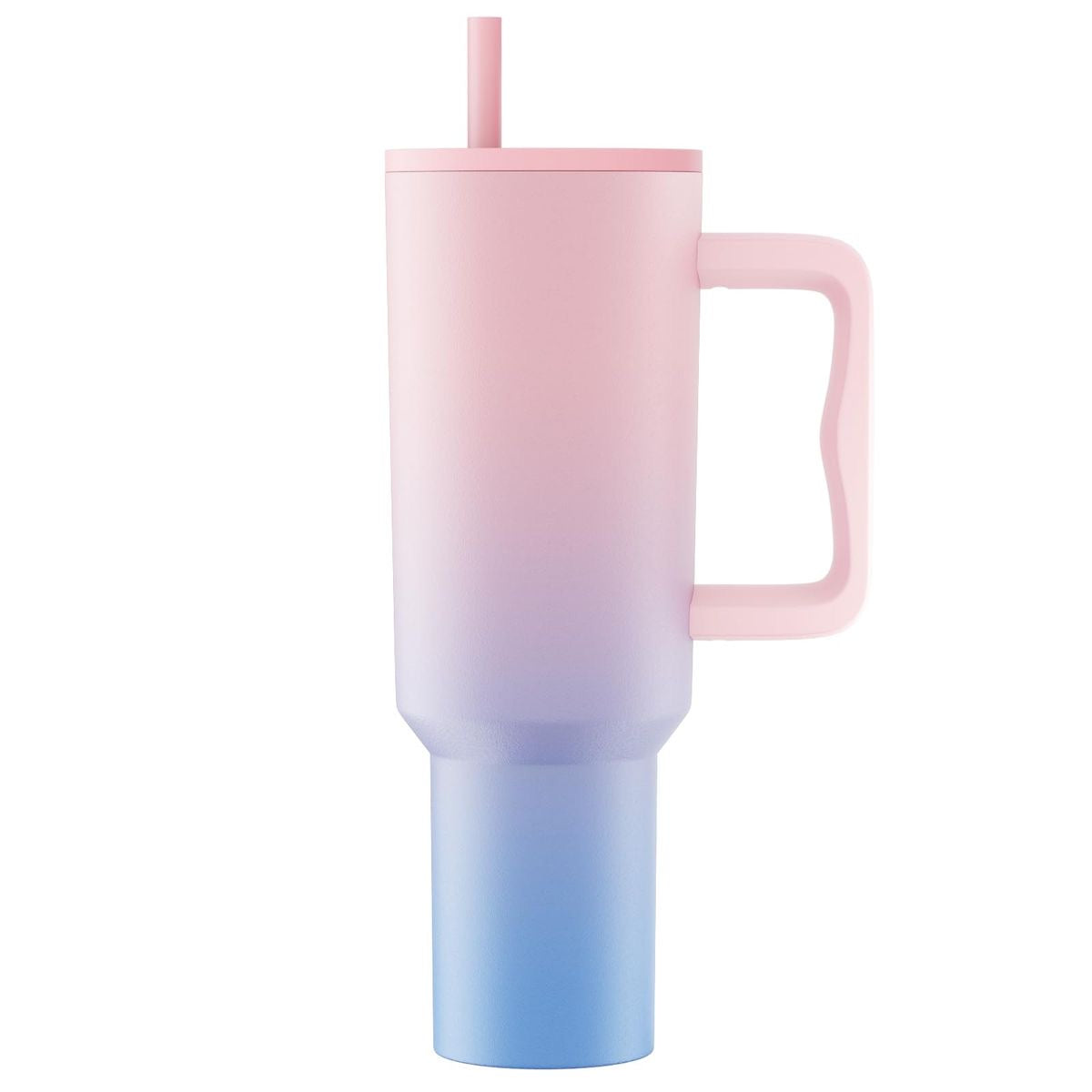 Stanley Mug Imitation Tumbler with Straw & Lid (Pink & Blue)